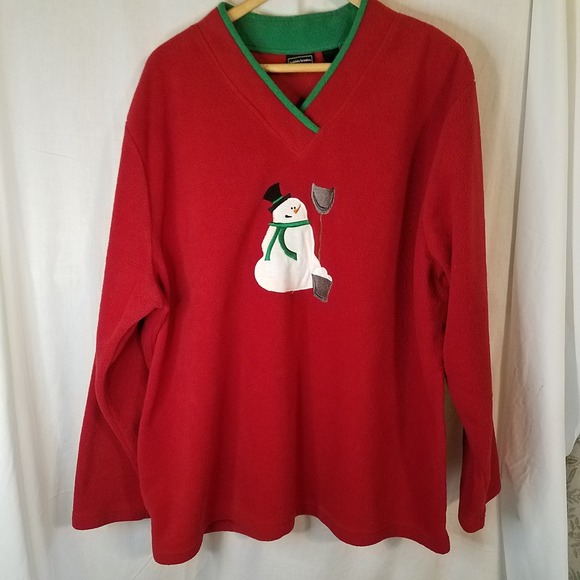 Bobbie Brooks Tops - Bobbie Brooks Christmas Sweater Womens 3XL Snowman Holiday Winter Red Sweatshirt